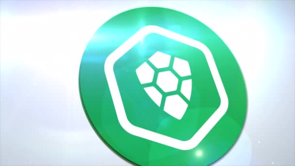 Turtlecoin Trtl Cryptocurrency Logo Coin Animatie Beweging Afbeeldingen Onthullen Witte — Stockvideo