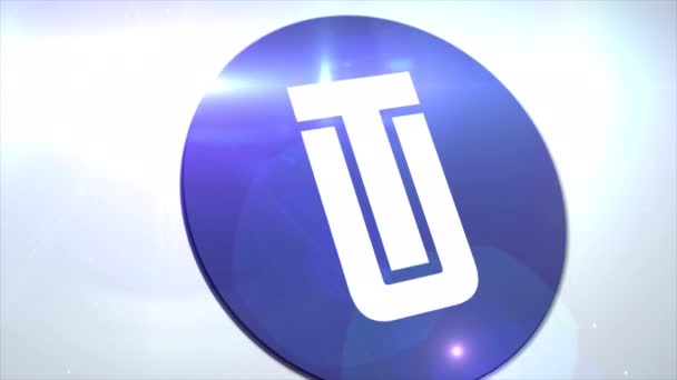 Utrust Utk Cryptocurrency Logo Coin Animatie Beweging Afbeeldingen Onthullen Witte — Stockvideo