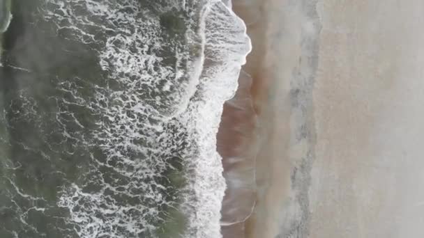 Ocean Waves Breaking White Sand Beach Atlantic Ocean Tybee Island — Stock Video