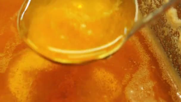 Metallic Spoon Being Stirred Bowl Clarified Butter Butter Has Been — Vídeo de Stock