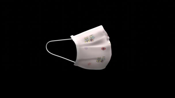 Hamster Print Pattern Medical Mask Surgical Mask Circular Rotations Function — ストック動画