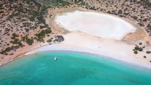 Blick Von Oben Auf Kap Tripiti Der Südküste Der Griechischen — Stockvideo