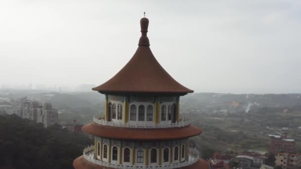 Dolly Out View Temple Experiencing Taiwanese Culture Spectacular Five Stories — Vídeo de stock