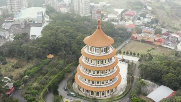 Circle Temple Full Temple View Experiencing Taiwanese Culture Spectacular Five — Stock video