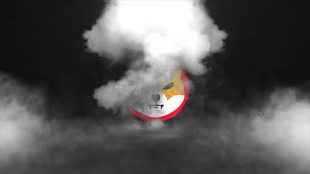 Shiba Inu Cryptocurrency Realistic Smoke Explosion Logo Reveal Prores Shib — 图库视频影像