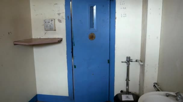 Prison Cell Living Quarters British Cell Life Bars — Stockvideo