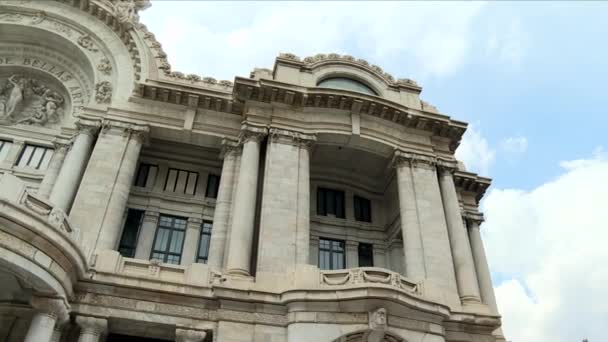 Slow Panning Bellas Artes Building Sunny Day Mexico City — Stock video