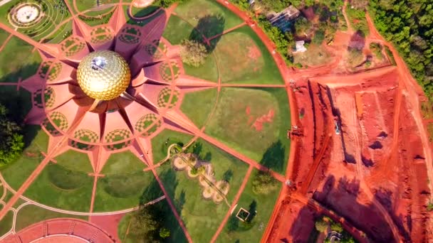 Arial View Auroville Auroville Experimental Township Viluppuram District Mostly State — 图库视频影像
