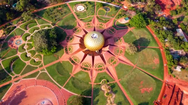 Arial View Auroville Auroville Experimentální Město Okrese Viluppuram Většinou Státě — Stock video