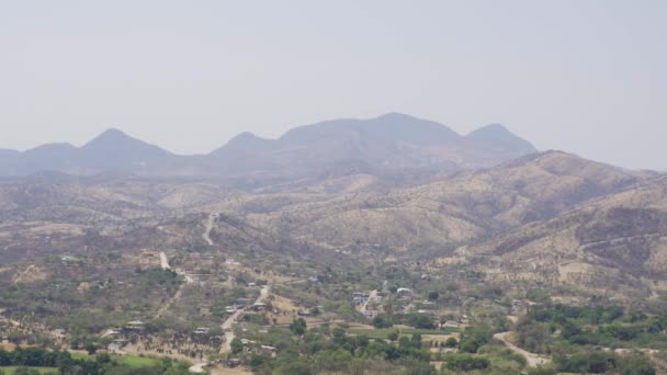 Vista Panorámica Plantas Colinas Día Soleado Mixteca Poblana Puebla México — Vídeos de Stock