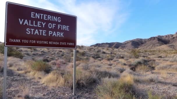 Valley Fire Entrance Las Vegas Nevada — Stockvideo