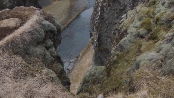 Fjadrargljufur Canyon Iceland Tilt Reveal — Wideo stockowe