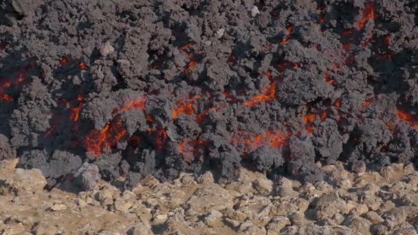 Cooling Lava Eruption Static Shot — Vídeos de Stock