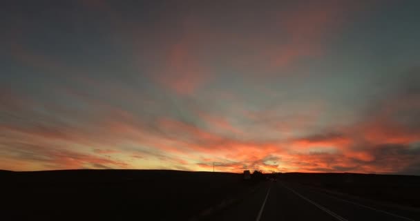 Fahrt Den Sonnenuntergang Auf Dem Weg Nach Wallaroo South Australia — Stockvideo