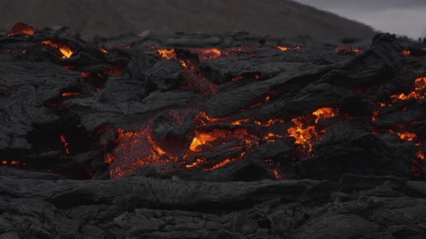 Textured Lava Rock Solidifying Cooling — Vídeos de Stock