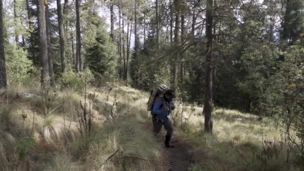 Sekelompok Wisatawan Mendaki Dan Mendaki Puncak Gunung Berapi Iztaccihuatl Meksiko — Stok Video