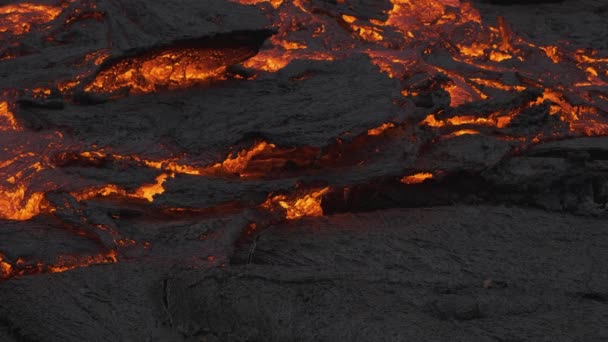 Неймовірний Погляд Маси Землі Рухаються Річковий Потік Світяться Лавових Потоків — стокове відео