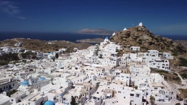 Aerial Footage Chora Town Ios Island Greece – stockvideo