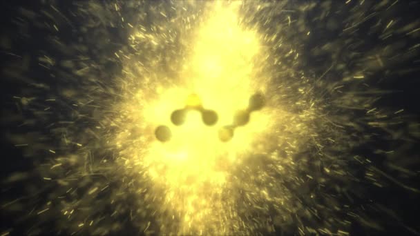 Nano Cryptocurrency Golden Sparks Light Particles Impact Logo Reveal Prores — Vídeo de Stock