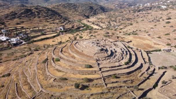 Archaeological Site Skarkos Early Bronze Age Settlement Ios Island Cyclades — стоковое видео