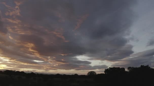 Amplio Plano Hermoso Cielo Atardecer Nublado Chiapas México — Vídeos de Stock