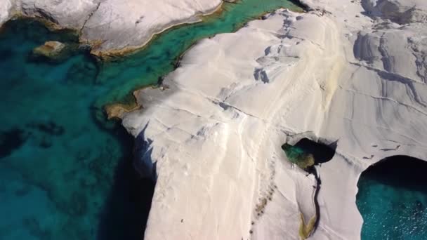 Strand Von Sarakiniko Insel Milos Kykladen Griechenland — Stockvideo