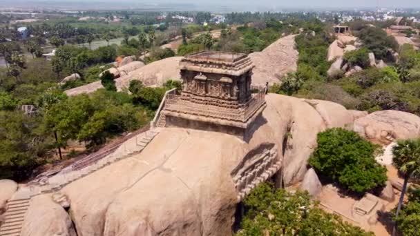 Group Monuments Mahabalipuram Collection 7Th 8Th Century Religious Monuments Coastal — Stok video
