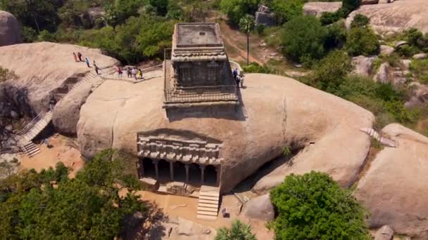 Ομάδα Των Μνημείων Στο Mahabalipuram Είναι Μια Συλλογή Από Θρησκευτικά — Αρχείο Βίντεο