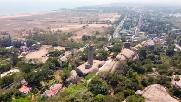 Group Monuments Mahabalipuram Collection 7Th 8Th Century Religious Monuments Coastal — Stok video