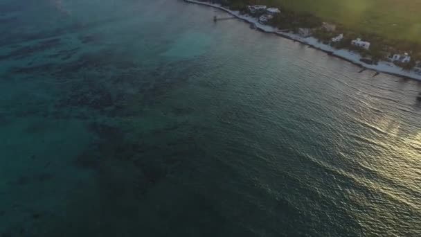 Tulum Coastline Sunset Tilting Resorts Undeveloped Land Sunset — Vídeo de Stock