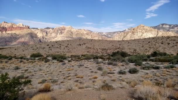 Morning Panorama Red Rock Canyon Reveals Sunlight Mountains — Stock video