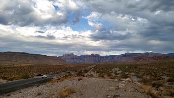 Morning Traffic High Desert Panorama Southwest Usa — Video Stock