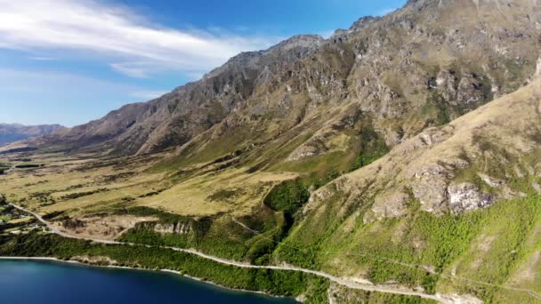 Journey Adventure Scenic Winding Road Popular Tourist Spot Queenstown New — Stockvideo