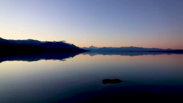 Super Wide Sunset Time Lapse Mount Cook Lake Pukaki Reflections — Wideo stockowe