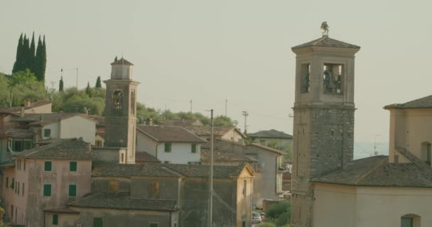 Full Shot Scenic View Stone Brick Village Malcesine Italy Next — Stok video