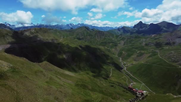 Panoramic Drone View Mountains Summer — Vídeo de stock