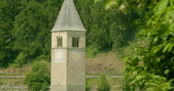 Medium Shot Scenic View Kirchturm Von Altgraun Bright Sunny Day — Stok video