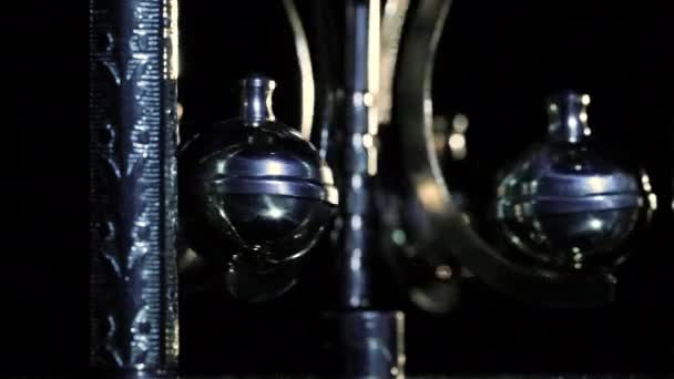 Close Macro Old Clock Pendulum Clockwork Gear — Vídeo de Stock