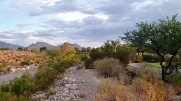 Summerlin Trails Morning Walk Western Suburbs Las Vegas Nevada — Vídeo de Stock