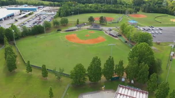 Drone Shot Baseball Field Players — 图库视频影像