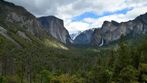 Timelapse Tunnel View Yosemite Valley Daytime California Usa — Vídeos de Stock