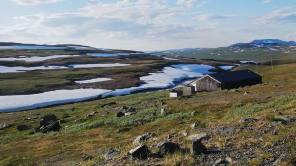 Tranquil Scene Sylarna Mountains Jamtland Sweden View Sylarna Mountain Cabin — Stockvideo