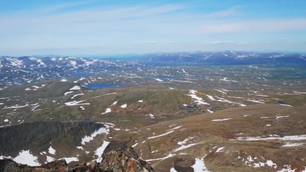 Beautiful Scenery Waterholes Alpine Landscape Jamtland Triangle Sweden Wide Shot — Vídeo de Stock