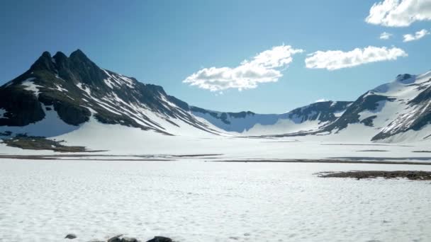 Panorama Mountain Scenery Snow Winter Season Sylarna Jamtland Sweden Panning — Vídeos de Stock
