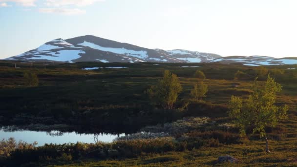 Beautiful Scenery Jamtland Mountains Stream Jamtlandstriangeln Hiking Trail Sweden Wide — Vídeo de Stock