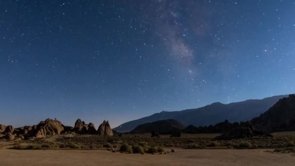 Alabama Hills Milky Way Timelapse California — Wideo stockowe