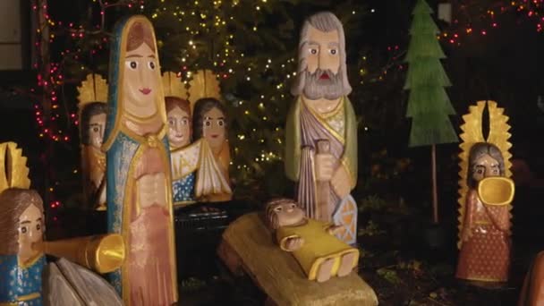 Christmas Nativity Norway Depicting Birth Jesus — Stockvideo