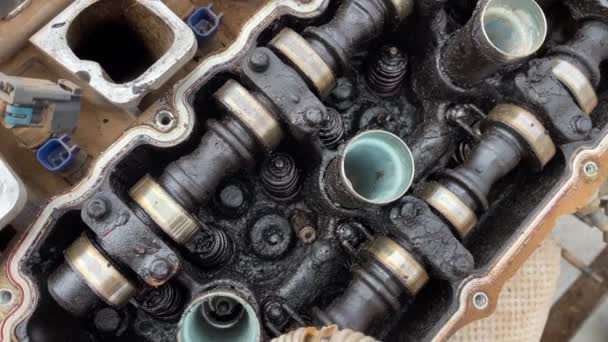 Failing Carry Out Oil Changes Engine Resulting Massive Damage — Vídeo de stock