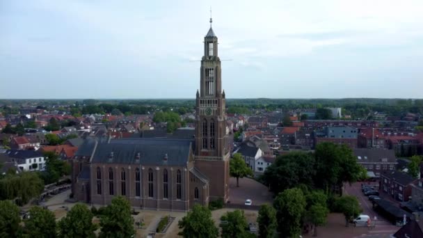 Sint Landricuskerk Church Catholic Tower Clock Face City Echt Netherlands — Video Stock