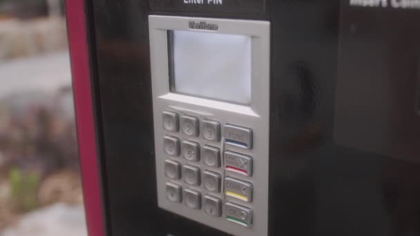 Password Being Punched Parking Machine — Stock video